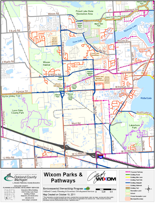 Parks and pathways map